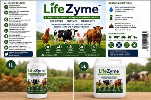 LifeZyme Complete Biological Farm Management System - 1L and 5L bottles